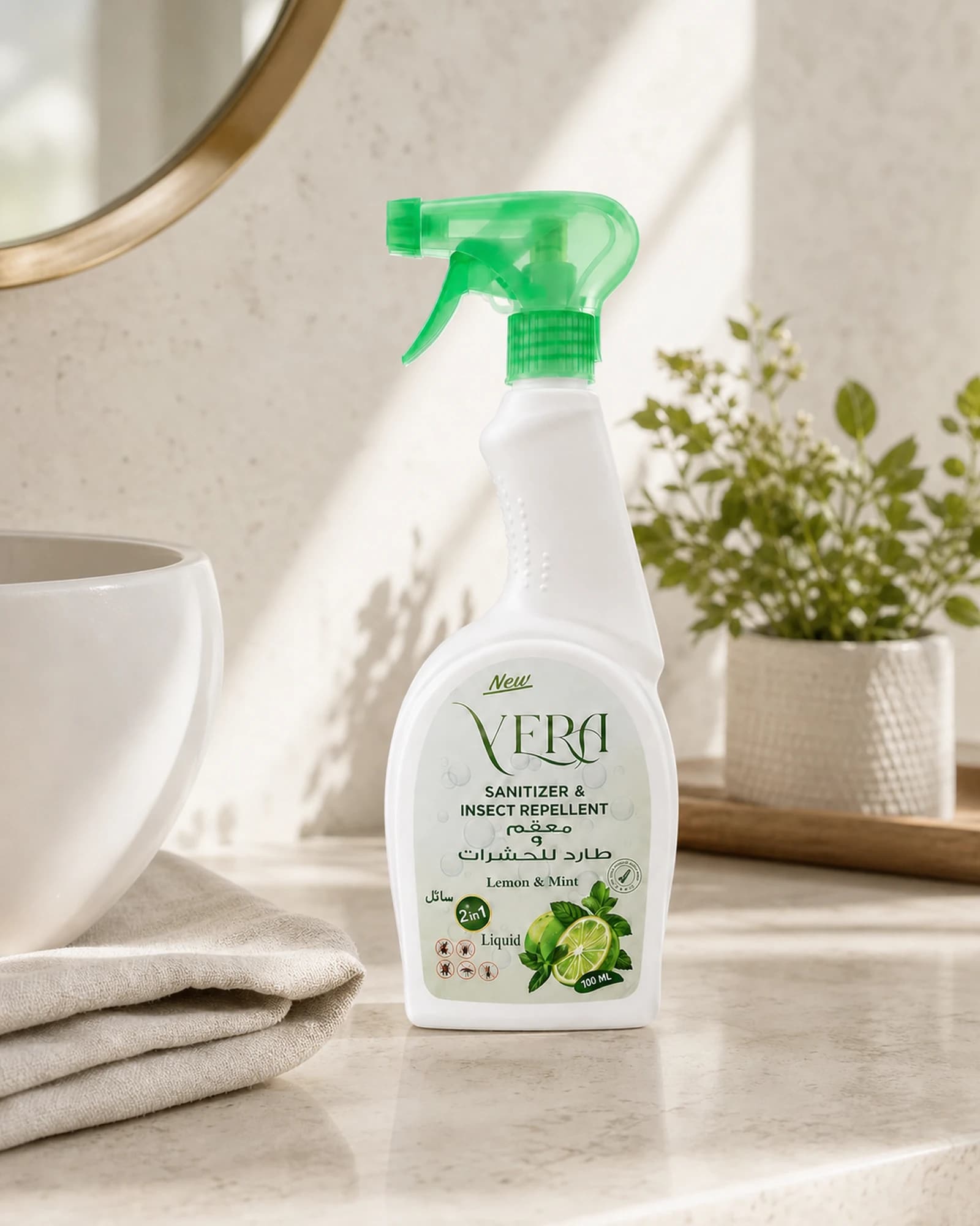 VERA Lemon & Mint in a calm cream home-care setting